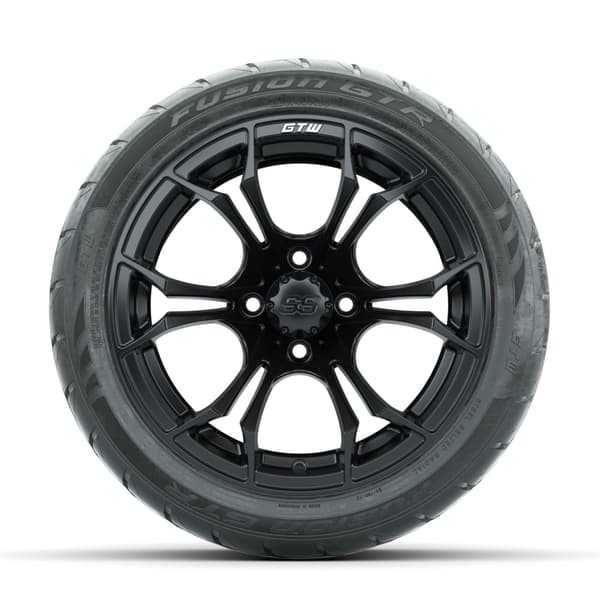 GTW Spyder Matte Black 14 in Wheels with 225/40-R14 Fusion GTR Street Tires – Full Set - Image 2