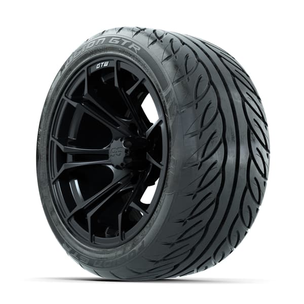 GTW Spyder Matte Black 14 in Wheels with 225/40-R14 Fusion GTR Street Tires – Full Set - Image 3