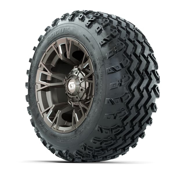 GTW® Vandal Satin Bronze/Machined 12 in Wheels with 22x11.00-12 Rogue All-Terrain Tires – Full Set - Image 3