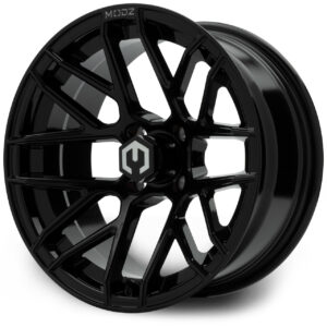 GlossBlack01 MODZ® Matrix Glossy Black 15" Golf Cart Wheel