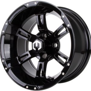 GlossBlack01 MODZ® Ambush Glossy Black 14" Golf Cart Wheel