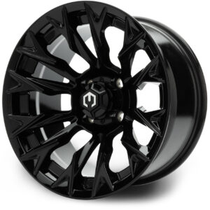 GlossBlack01 MODZ® Falcon Glossy Black 14" Golf Cart Wheel
