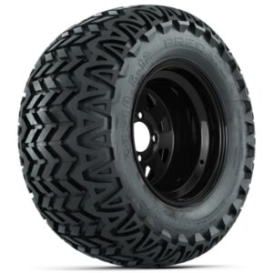 Set of (4) 12 in Black Steel Wheels with 23x10.5-12 GTW Predator All-Terrain Tires