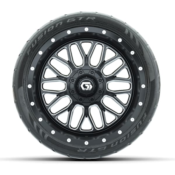Set of (4) 14 in GTW® Helix Machined & Black Wheels with 205/40-R14 Fusion GTR Street Tires - Image 2