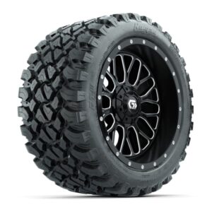 Set of 4 14 in GTW Helix Machined and Black Wheels with 23×10-R14 Nomad All-Terrain Tires 001 Set of (4) 14 in GTW® Helix Machined & Black Wheels with 23x10-R14 Nomad All-Terrain Tires